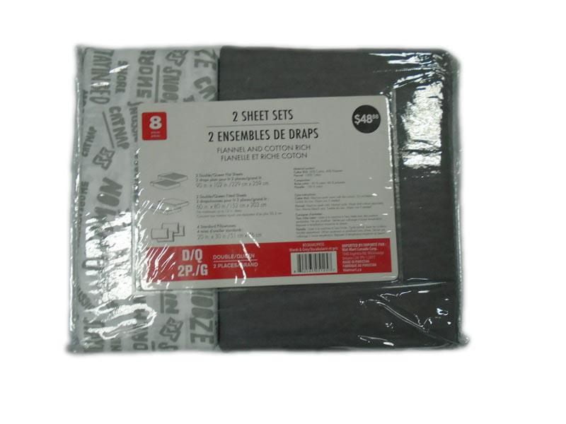 Ens. de draps avec vocabulaire Back to College en gris