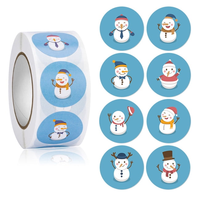 kurtrusly Christmas Themed Seal Labels Envelope Round Stickers Self-Adhesive Scrapbooking DIY Craft Gift Wrapping Decor, Type 2