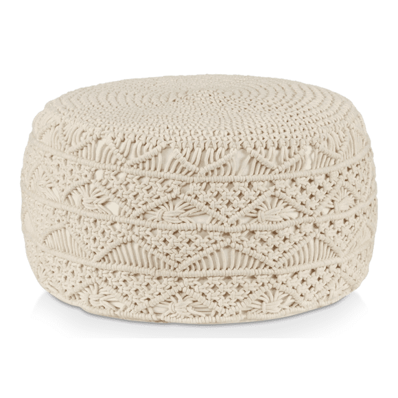 Bouclair Pouf en Macramé Beige