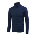 thumbnail image 2 of INSPIRE CHIC Chandails pour Hommes, Chandail à Col Roulé, Manches Longues, Extensible, Coupe Ajustée, Hauts 46 Bleu Foncé, 2 of 7
