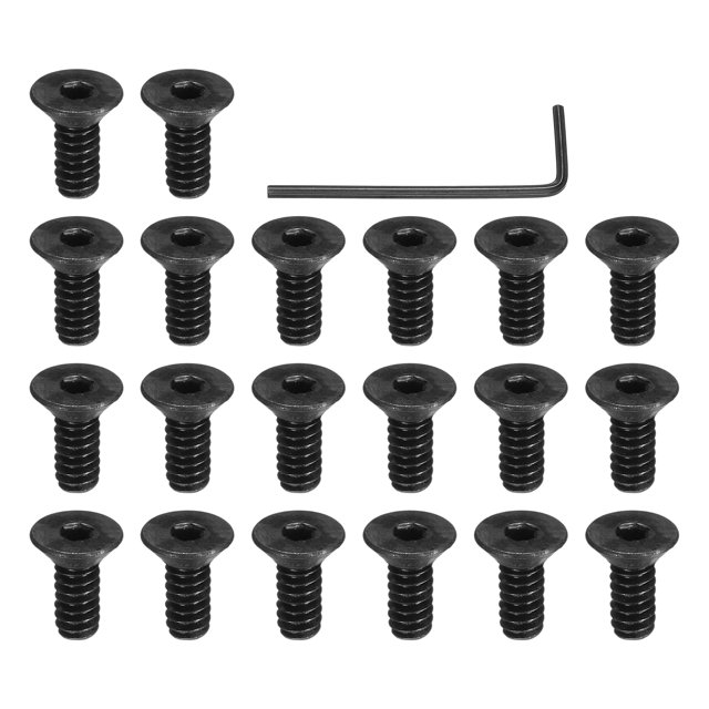 #6-32 x 5/16 Inch Flat Head Socket Cap Screws Hex Drive Machine Screws with Hex Spanner 20 Pcs