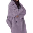 thumbnail image 4 of LOVZFMLL Vestes pour Femmes Manteau à Manches Longues en Cheveux d'Agneau Col Chaud, 4 of 5