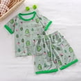 thumbnail image 3 of PMVFHDE Ensemble T-Shirt à Manches Courtes et Shorts Imprimé Dessin Animé pour Garçons, Col Rond Mignon avec Pantalon Assorti Tenue Décontractée pour Temps Chaud 2 Pcs Z25024A-Vert, 5-6 Ans, 3 of 3