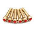 thumbnail image 2 of 6Pcs Brass Made Guitar Bridge Pins with Crystal Glass Dot Decor Music Instrument Parts Red, 2 of 9