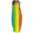 thumbnail image 2 of Women Summer O-Neck Flower Print Sleeveless Plus Size Pullover Long Dresses, 2 of 3