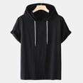 thumbnail image 1 of EGNMCR T-shirts pour Hommes Hommes Décontracté Uni Mode à Capuche Chandail à Manches Courtes T-Shirt de Sport Haut, 1 of 3