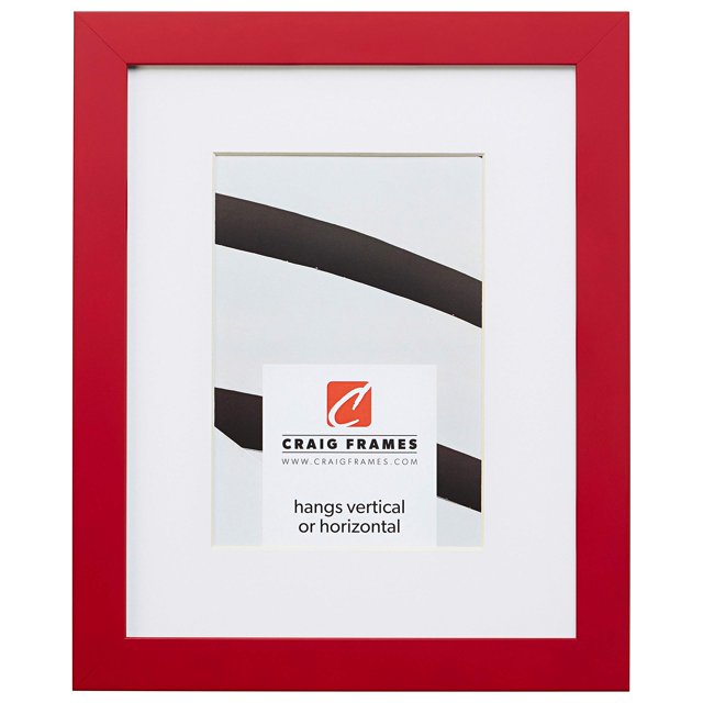 Craig Frames Confetti, 16 x 16 Inch Modern Red Picture Frame Matted to Display a 12 x 12 Inch Photo