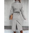 thumbnail image 4 of LinYooLi Trench Coats for Women Casual Lapel Long Solid Color Wrap Coat Wool Blend Overcoat Shacket Jacket, 4 of 4