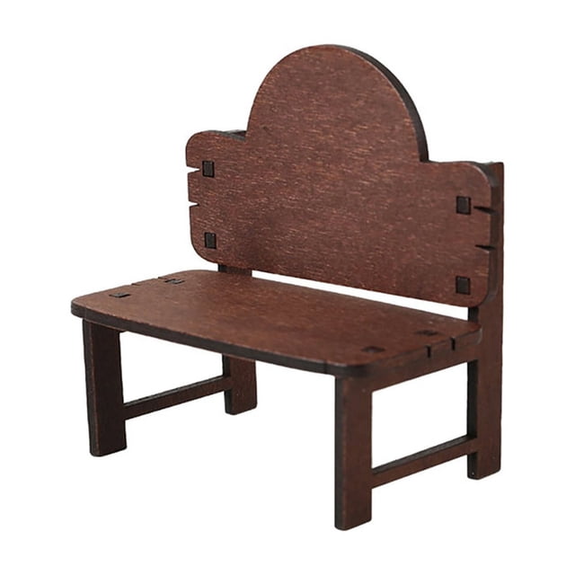 Doll Miniature Furniture Wooden DIY Table And Chair Children's Toy Fun DIY Assembly Miniature Fairy Desk And Chair Children's Fun Wooden Rocking Chair Toy