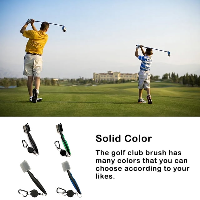 Ruiboury Golf Club Brush Portable Handheld Replacement Double-sided Ball Shoe Brushes Blue Lidless 1Set