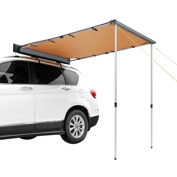 VEVOR Car Side Awning, Large 6.6' x 8.2' Shade Coverage Vehicle Awning, PU3000mm UV50+ Retractable Car Awning with Waterproof Storage Bag, Height Adjustable