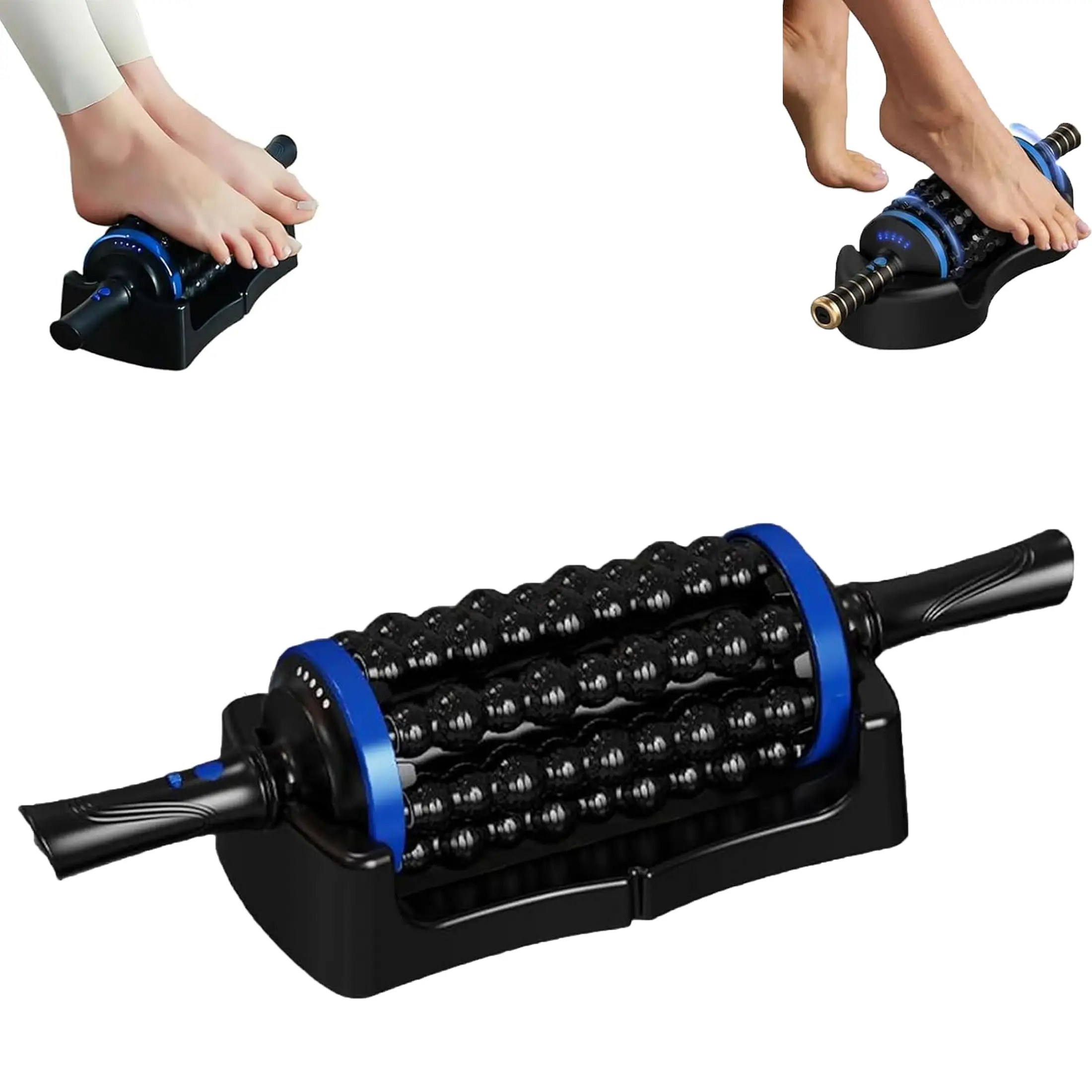Percussion Massager with Hands-Free Base, Adjustable Intensity Rechargeable Electric Fascia Roller Massagerfor Back, Legs and Feet