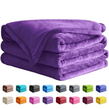 Throw Twin Size Gray Blankets & Throws for Couch/Beds Fuzzy and Cozy 60x80 inches,purple,Queen