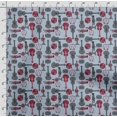 thumbnail image 4 of Soimoi Musical Instruments Print, Silk Fabric, Decor Sewing Fabric by The Yard 42 Inch Wide,Decorative Fabric for Shirts Suits Ties, Light Blue, 4 of 5