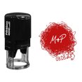 thumbnail image 1 of Printtoo Auto Encrage Personnalisé Rond Gribouillis Tampon en Caoutchouc Enregistrer la Date Personnalisé Stamper-Rouge, 1 of 4