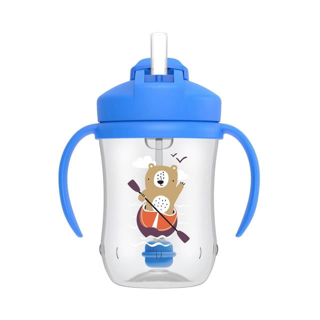 Gobelet d'apprentissage avec paille lestee de Parent’s Choice, 270 ml, 6 mois+, Bleu