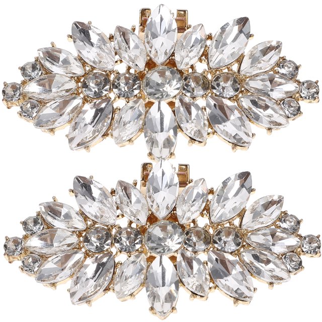 Miangastore 2pcs Shoe Clips Crystal Decorations Shoe Buckles Women Shoe Charms Decorations