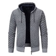 thumbnail image 2 of Wzzjkit Fall Clothes Men's Colid Color Long-sleeved Hooded Zipper Pocket Knitted Sweater Jacket, 2 of 9
