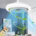 thumbnail image 1 of Kadlawus Smart Remote Control Ceiling Fan Light, E27 Base Integrated Fan and LED Lighting, Adjustable Brightness and Wind Speed for Bedroom, Living Room, Study, 1 of 6