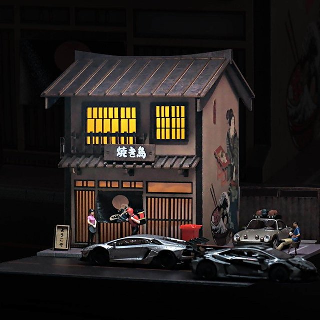 ziyahi 1:64 Car Garage Diorama Model DIY for Architectural Building DIY Scene Model