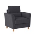 thumbnail image 4 of CorLiving Caroline Upholstered Indoor Accent Arm Chair with Flared Arms and Wood Legs, Dark Grey, 4 of 9