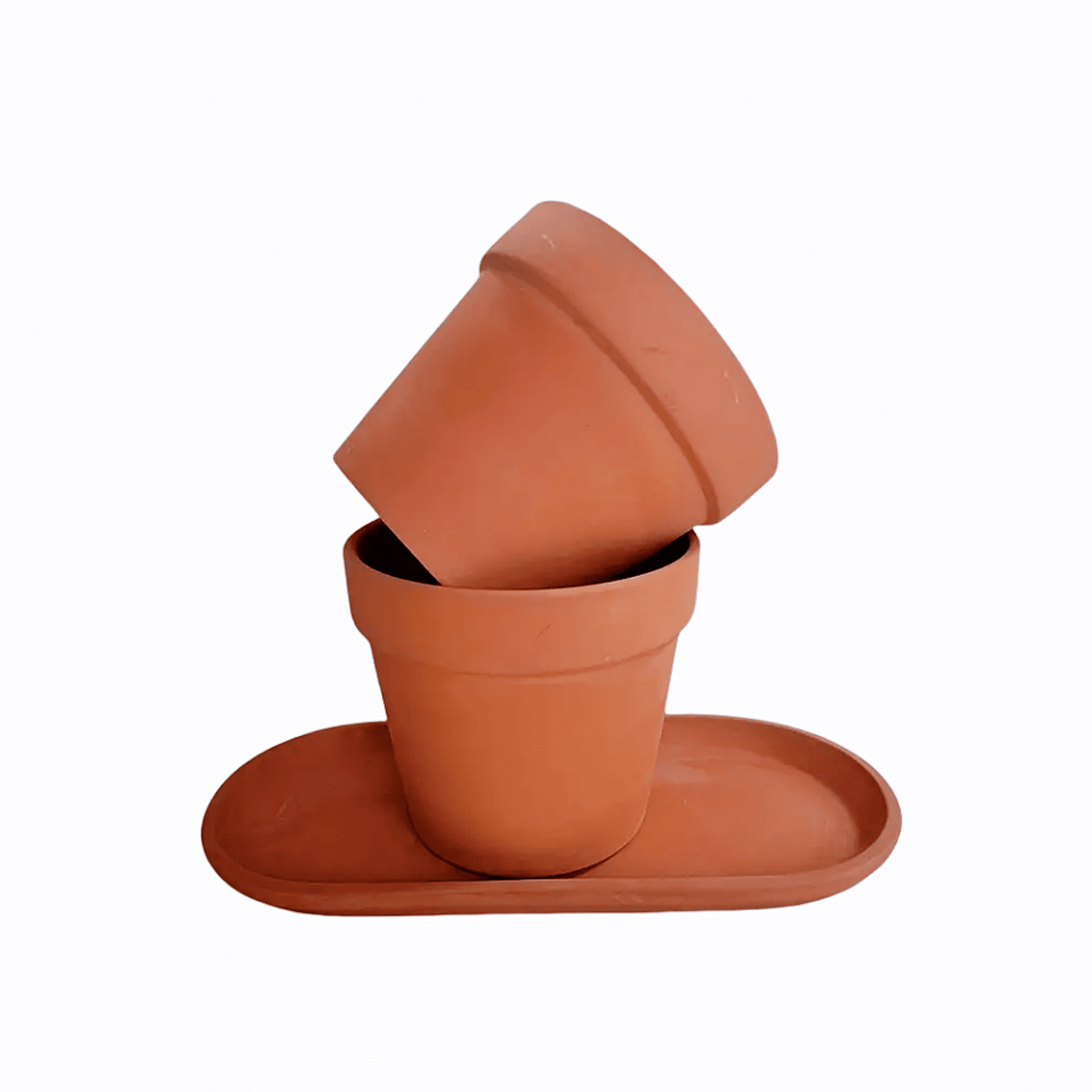 2pcs, Terracotta Pots 4.7 Inch (2 Pack), Clay Pots For Plants With Drainage Hole And Large Saucer, Flower Pot With Tray, Terracotta Pot For Indoor Outdoor Plant Supplies, Creative Garden Pot
