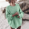 thumbnail image 1 of EGNMCR Pull Col Rond pour Femmes, Pull pour Femmes Mode Décontractée Manches Longues Couleur Unie Pull Manches Women Sweater, 1 of 6