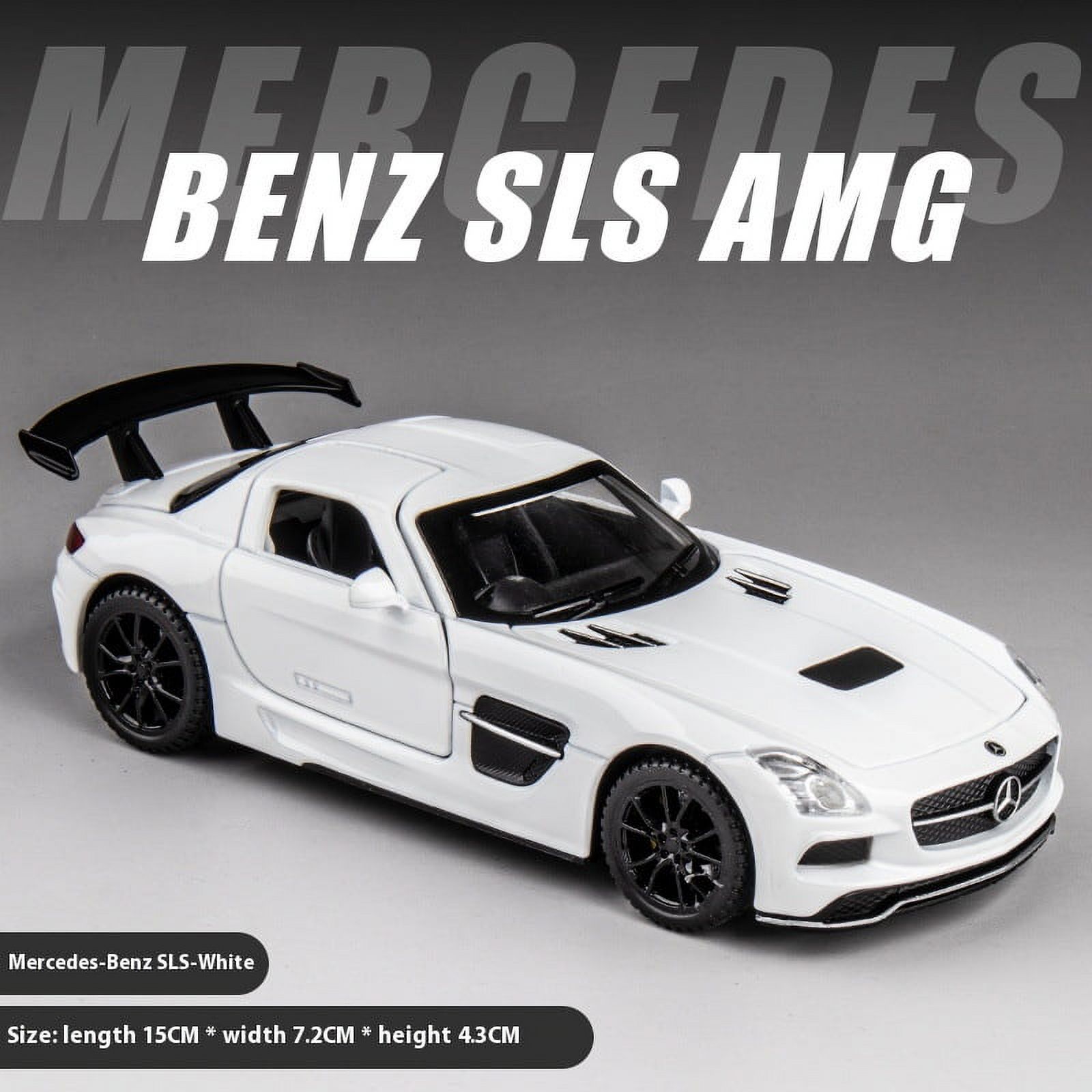 Diecast 1:32 Mercedes Benz SLS AMG Alloy Super Sports Car Model Simulation Sound And Light Toy Holiday Gift For Friends Collect White
