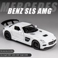 thumbnail image 1 of Diecast 1:32 Mercedes Benz SLS AMG Alloy Super Sports Car Model Simulation Sound And Light Toy Holiday Gift For Friends Collect White, 1 of 6