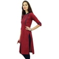 thumbnail image 4 of Phagun Kurti Droite à Col Mandarin pour Femmes, Motif Uni, Robe Ethnique Indienne de Designer, 4 of 7