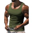 thumbnail image 1 of Innerwin Muscle Chemises Scoop Cou Hommes Été Hauts Sport Couleur Unie Léger Réservoir Vert L, 1 of 3