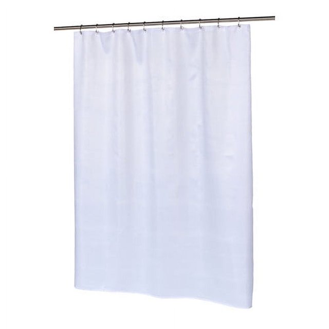 "Waffle Weave" Rideau de Douche Blanc 100% Tissu avec Passe-Partout en Métal, Taille 70"x72"