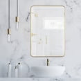 thumbnail image 2 of Mirrorize Canada Rounded Rectangle Gold Bathroom Aluminum Framed Decorative Wall Mirror (36 in. H x 24 in. W), 2 of 9