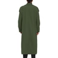 thumbnail image 3 of INSPIRE CHIC Men's Winter Pea Coat Notch Lapel Double Breasted Solid Color Overcoat M Olive Green, 3 of 7