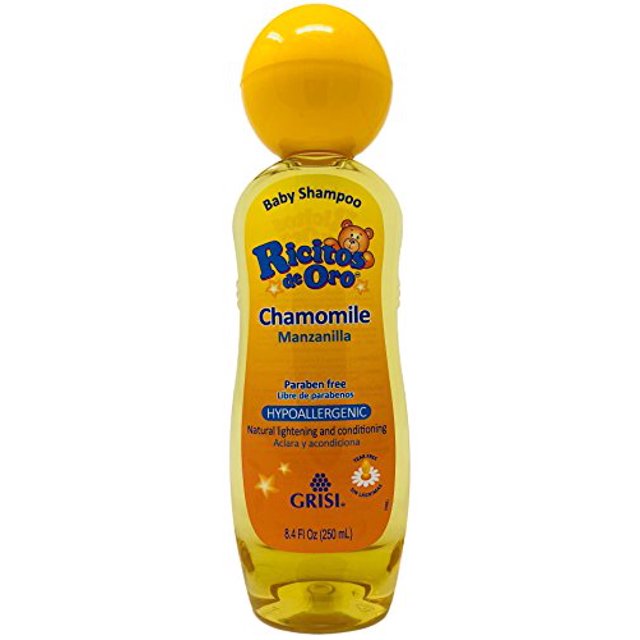 Chamomile Ricitos de Oro Shampoo| Baby Shampoo with Pop-Up Rattle Cap, Paraben Free Product for Baby’s Delicate Hair; 8.4 Fl Ounces