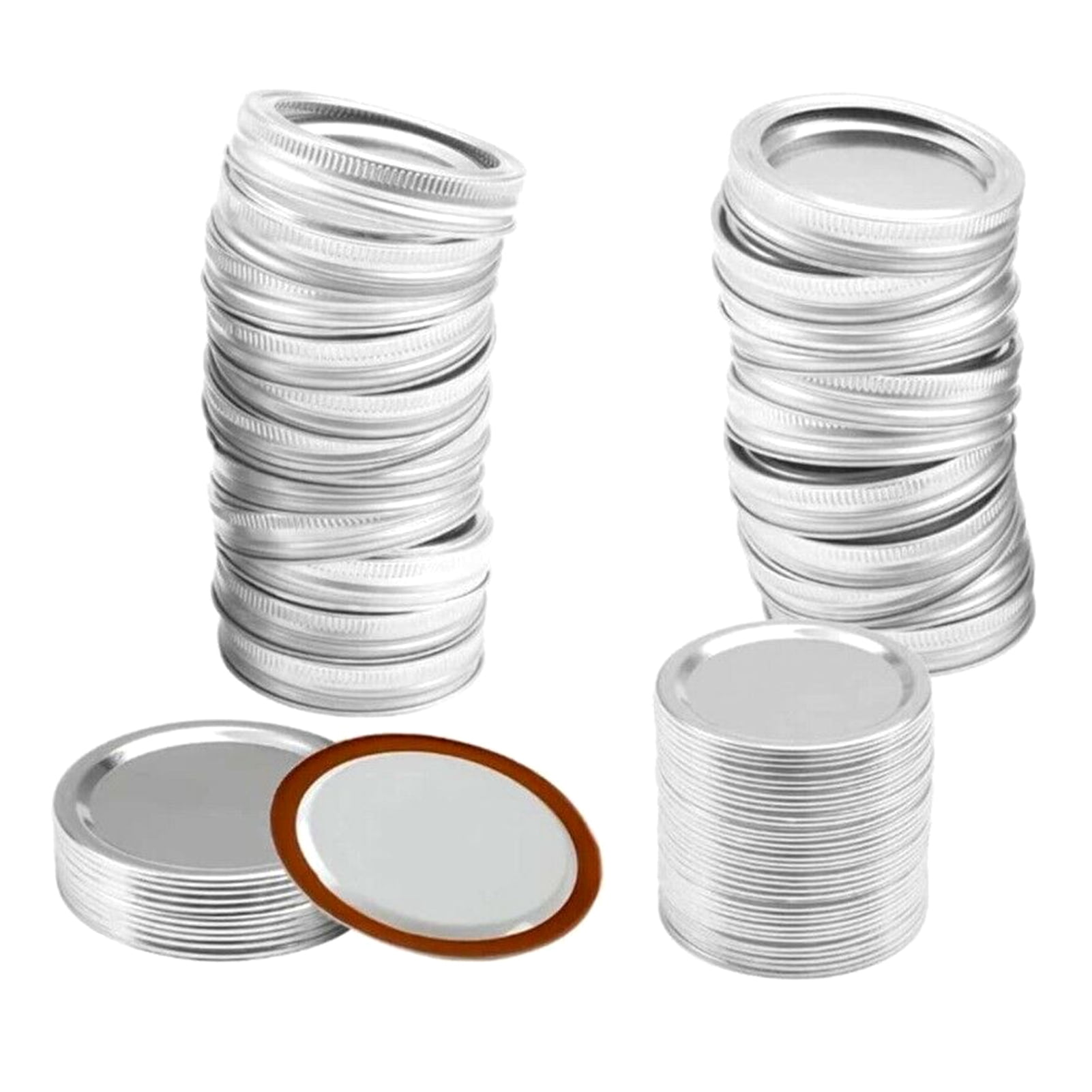 Generic 48PCS Canning Lids and Bands for Regular Mouth 70mm Jar Rings Split Type Leak Proof Metal Mason Jar Lids