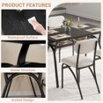 thumbnail image 4 of GloryStar 5-Piece Apartment Dining Set with Storage, Modern 43.3" Small Space Table & 4 Upholstered Chairs, Compact Kitchen Set for 4, 4 of 8