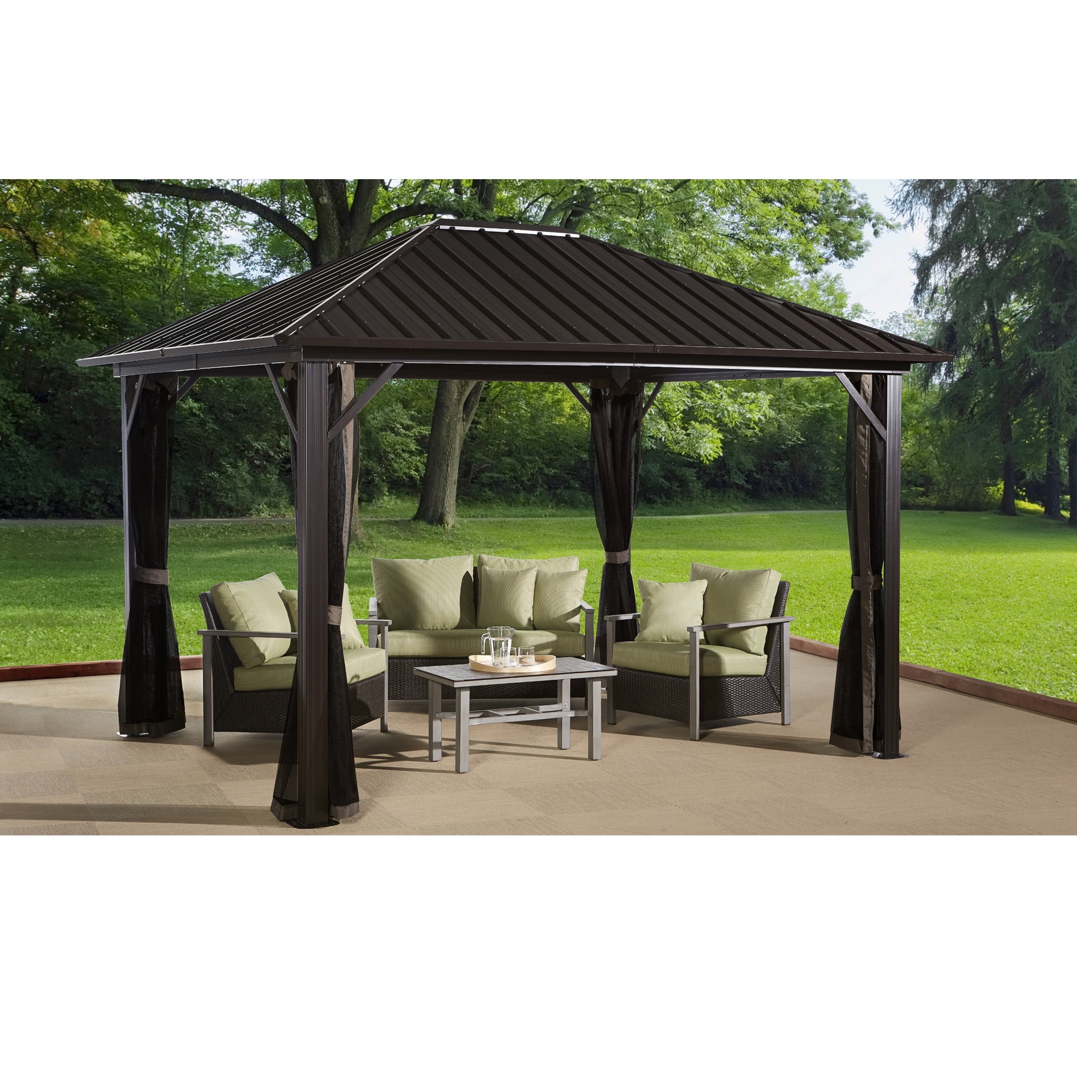 Sojag Genova 10 x 14 9 ft Dark Brown Gazebo
