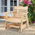 thumbnail image 1 of Costway Patio Outdoor Wood Slat Rocking Chair Porch Rocker Curved Seat 330 Lbs Natural, 1 of 9