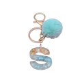 thumbnail image 2 of Letter Pendant Plush Ball Key Chain Resin Sequin Buckle Keyring Holder Charm Decoration, 2 of 8