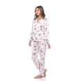 thumbnail image 3 of White Mark Women's Floral Long Sleeve Button-Down Pajama Set, 3 of 6
