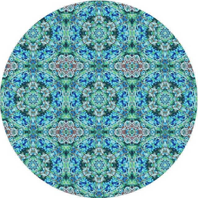 Ahgly Company Tapis Rond Lavable en Machine Intérieur Transitionnel Turquoise Vert, 4 Pieds Rond
