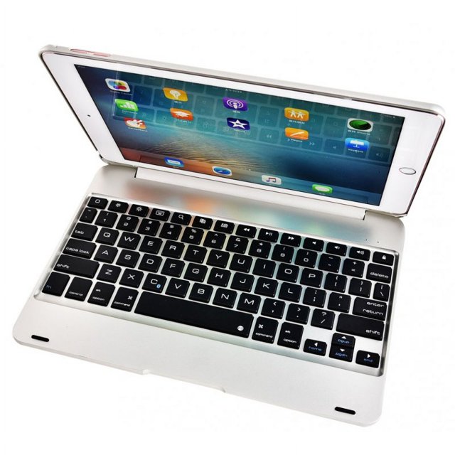 Pour ipad/ air1/2 pro 9.7 Tablette PC Clavier Bluetooth Sans Fil Mince Gris Argenté