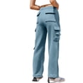 thumbnail image 3 of Timegard Womens Sweatpants Cargo Pants Elastic Waist Straight Leg Fall Casual Loose Workout Trousers, 3 of 6