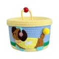 thumbnail image 2 of FcBaudy Cute Storage Basket With Rope Cover Hand Woven Basket And Souvenir Snack Toy Storage Box Cotton storage basket, 2 of 7