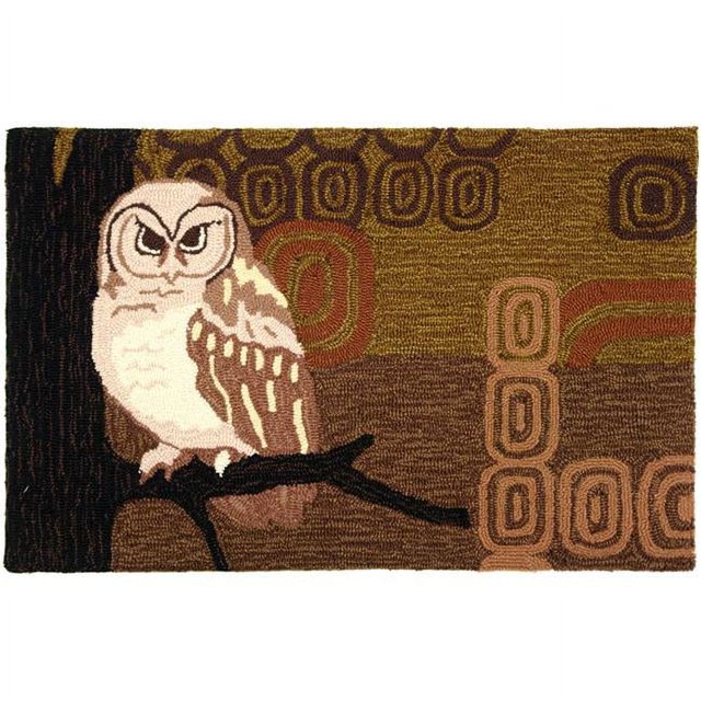 Home Fires PY-PB045 22 Pouces x 34 Pouces Accents Rétro Hiboux Tapis d'Intérieur - Brun