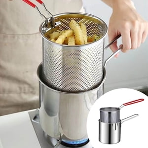 Petite friteuse profonde pour usage à la maison en acier inoxydable lait Steamer Pot de friture avec cuisine pour un ou deux ustensiles de cuisson ensemble pour antiadhésif cuisine 3 Ltr Coréen