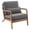 Gris Foncé, variante sur Ktaxon Fauteuil d'Appoint de Style Moderne du Milieu du Siècle, Fauteuil en Lin avec Structure en Bois Massif Orange