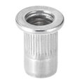 thumbnail image 4 of Unique Bargains #6-32 Rivet Nuts Aluminium Alloy Knurled Flat Head Threaded Insert Nut Silver 100 pcs, 4 of 5