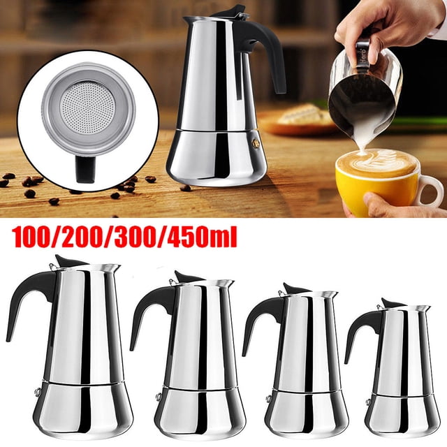 Stainless Steel Mocha Espresso Latte Percolator Stove Top Coffee Maker Pot Too